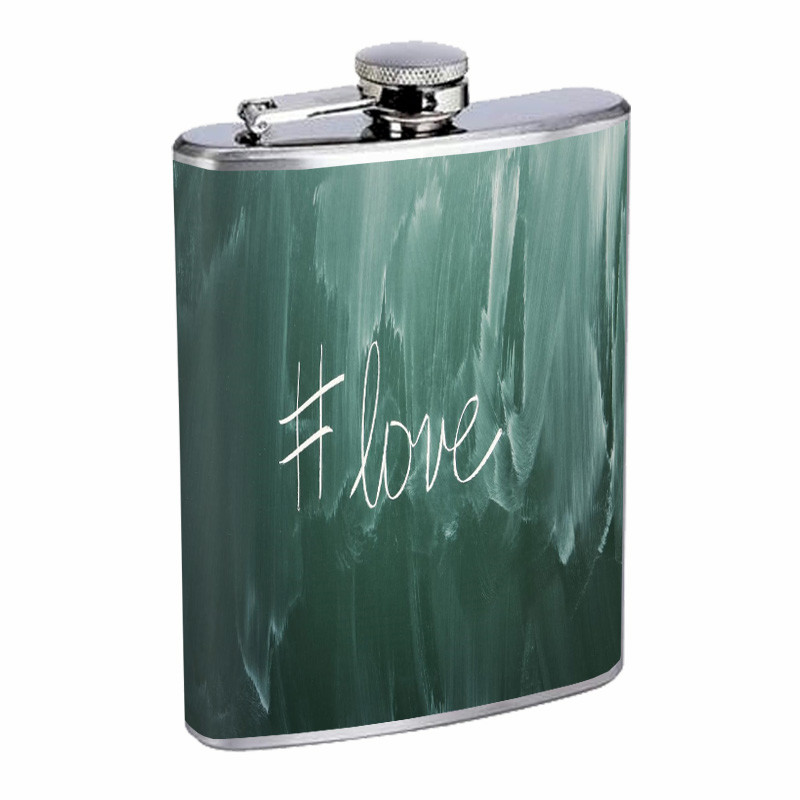 Hashtags D8 Flask 8oz Stainless Steel Hip Drinking Whiskey