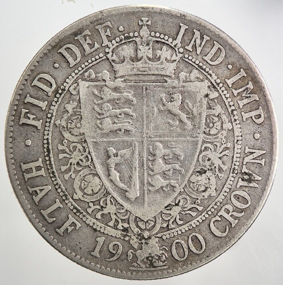 1900 Victoria Half-Crown Silver Coin in Fine Collectable Grade a5609