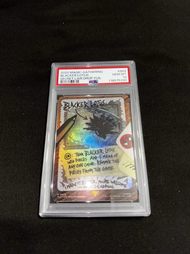 2025 MTG Deadpool Blacker Lotus #869 Secret Lair Drop PSA 10 Gem Mint IN HAND