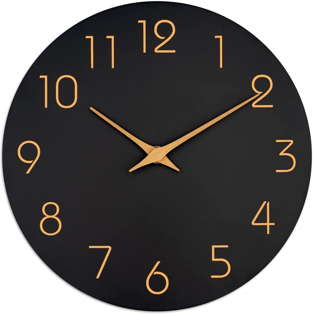 10 Inch Silent Battery Operated Modern Wall Clock Quartz Movement
