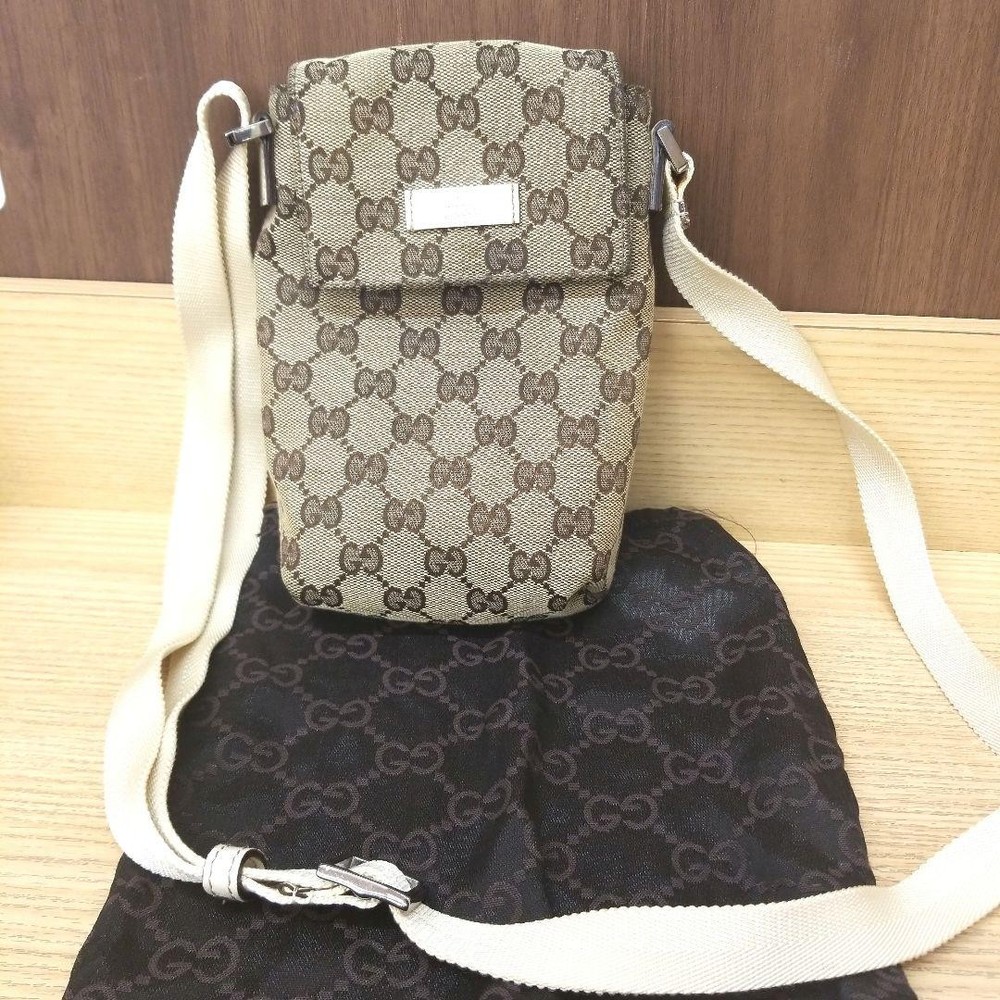 Gucci Mini Shoulder Bag in Beige Brown White Pre-Owned 145865