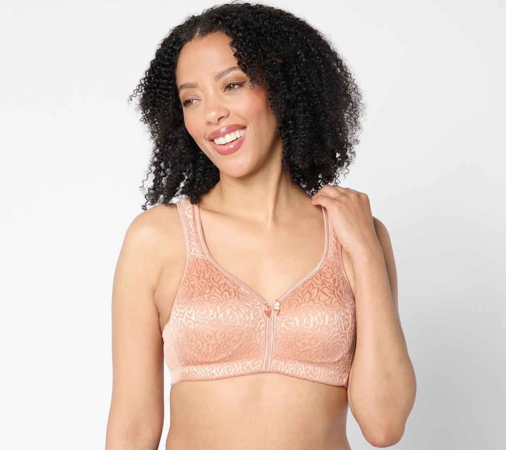 Breezies Women's Bra Sz 42B Wild Rose Seamless Wirefree Support Beige A260367