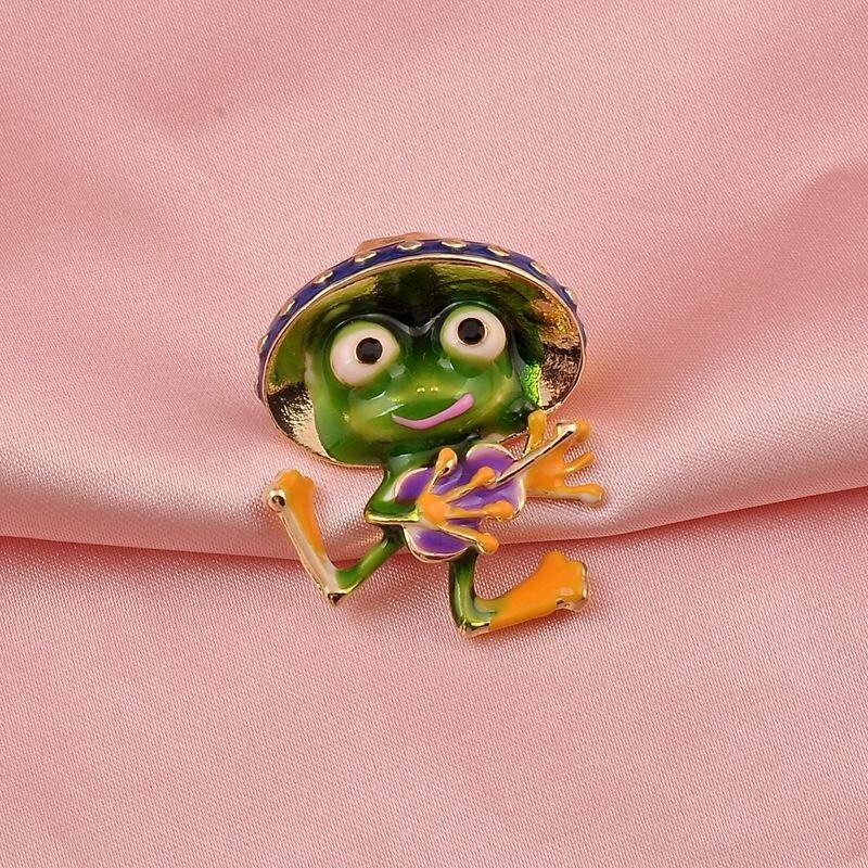 Cute Cartoon Frog Prince Brooch Pin - Stylish Green Accessory