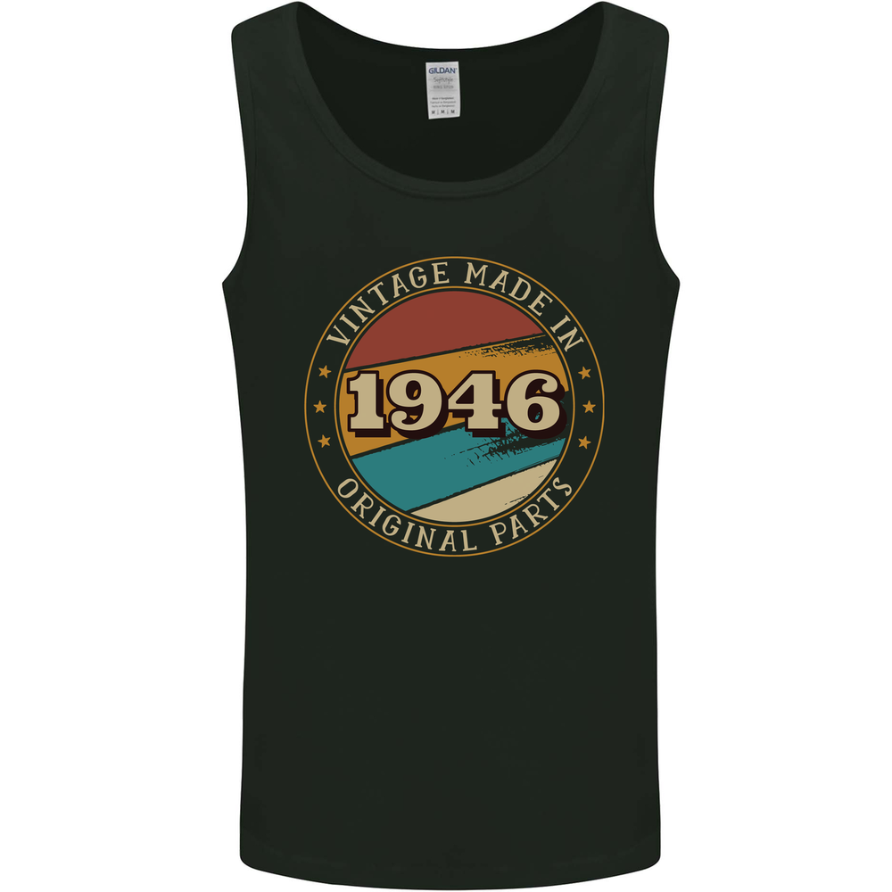 79th Birthday Vintage Made In 1946 Mens Vest Tank Top