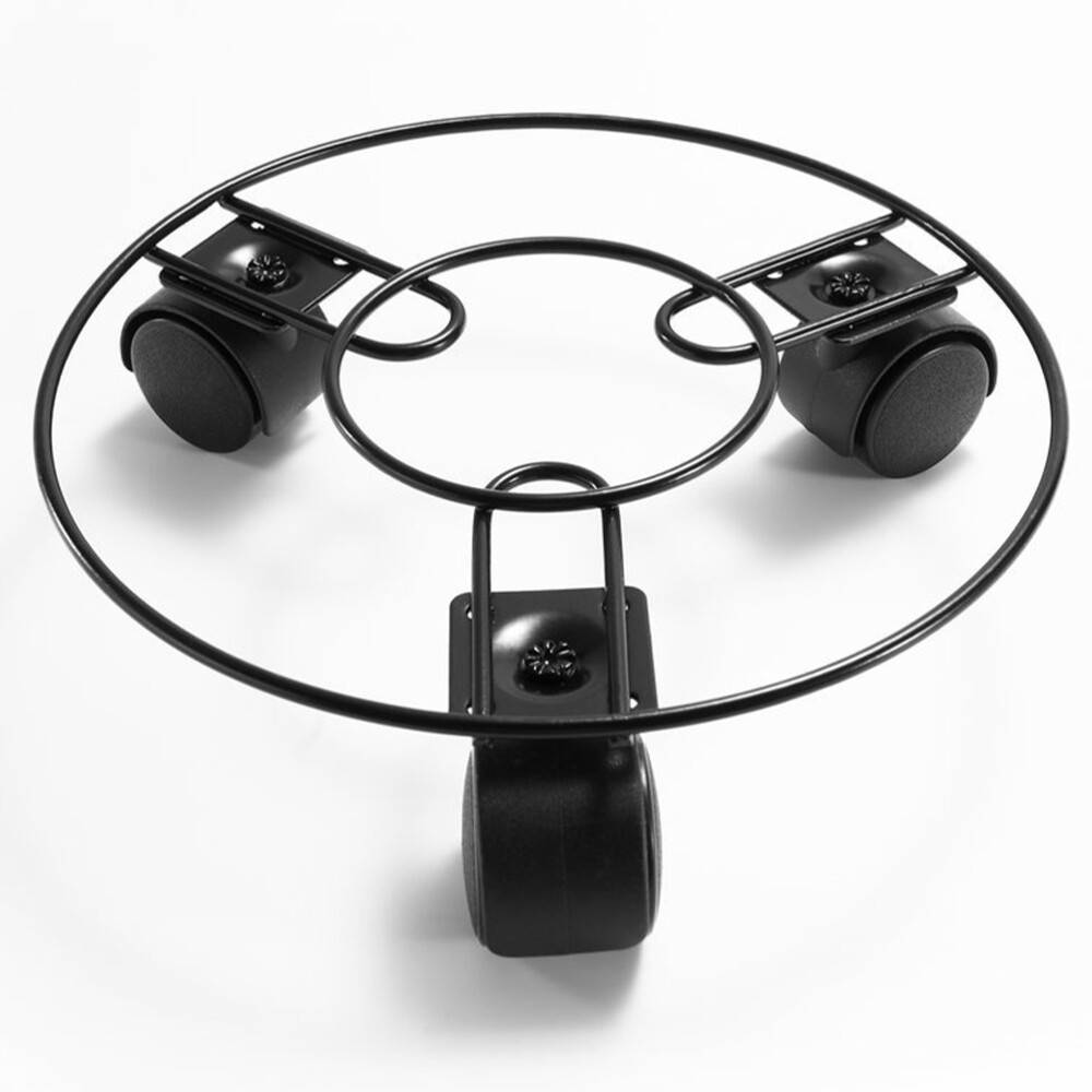 2 Pcs Iron Wheel Flower Pot Tray Multiple Purpose Plant Stand for Large Pots