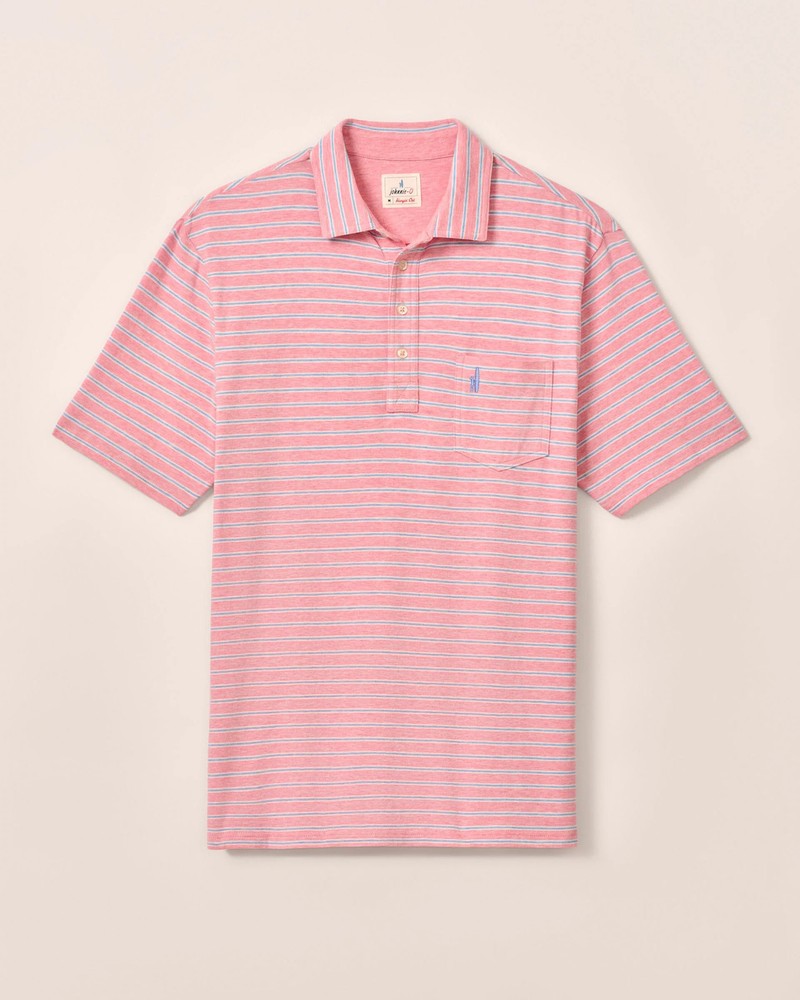 johnnie-O Original 4-Button Polo - Matthis Stripe Petal Size L
