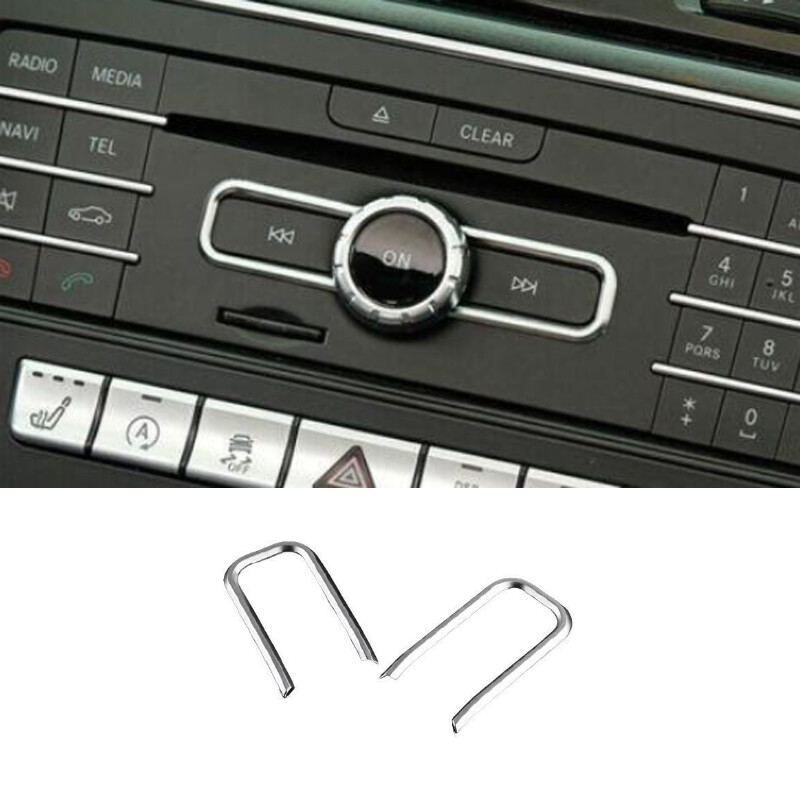 Matte Silver Center Multimedia Control Switch Frame For Benz GLE GLS 2016-2019