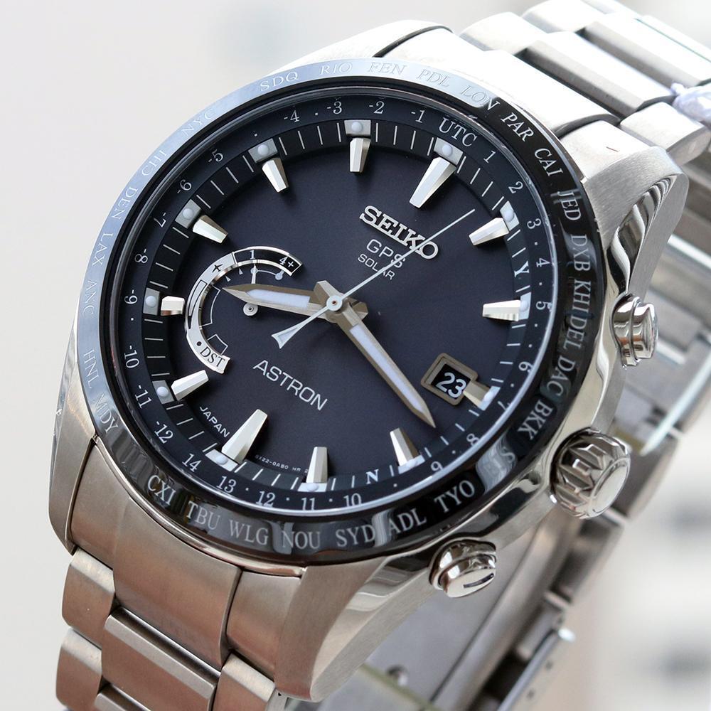 Seiko Astron SBXB085 Solar GPS quartz Silver Men Watch