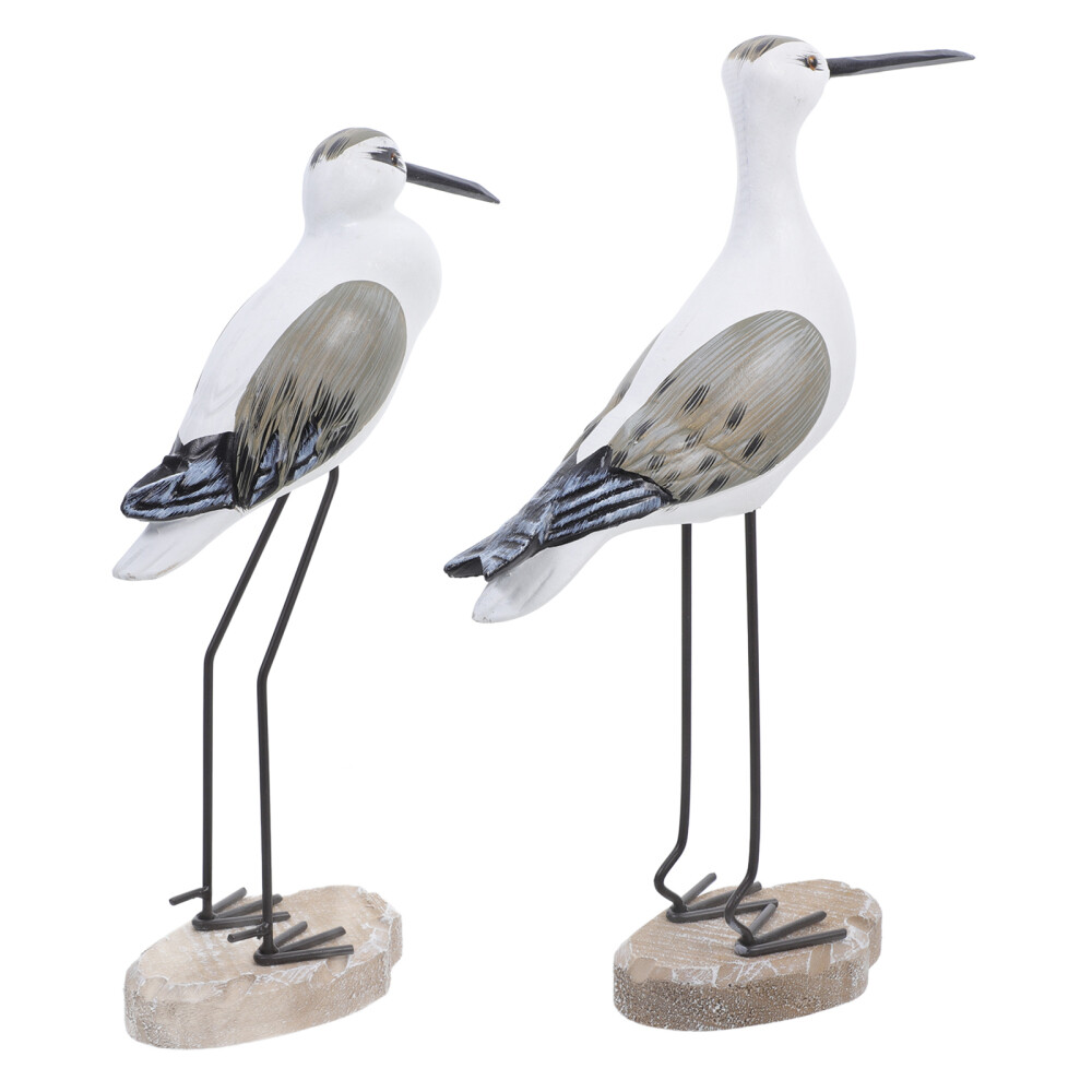 2 Pcs Nordic Seabirds Ornaments Seagull Mini Portable Seaside