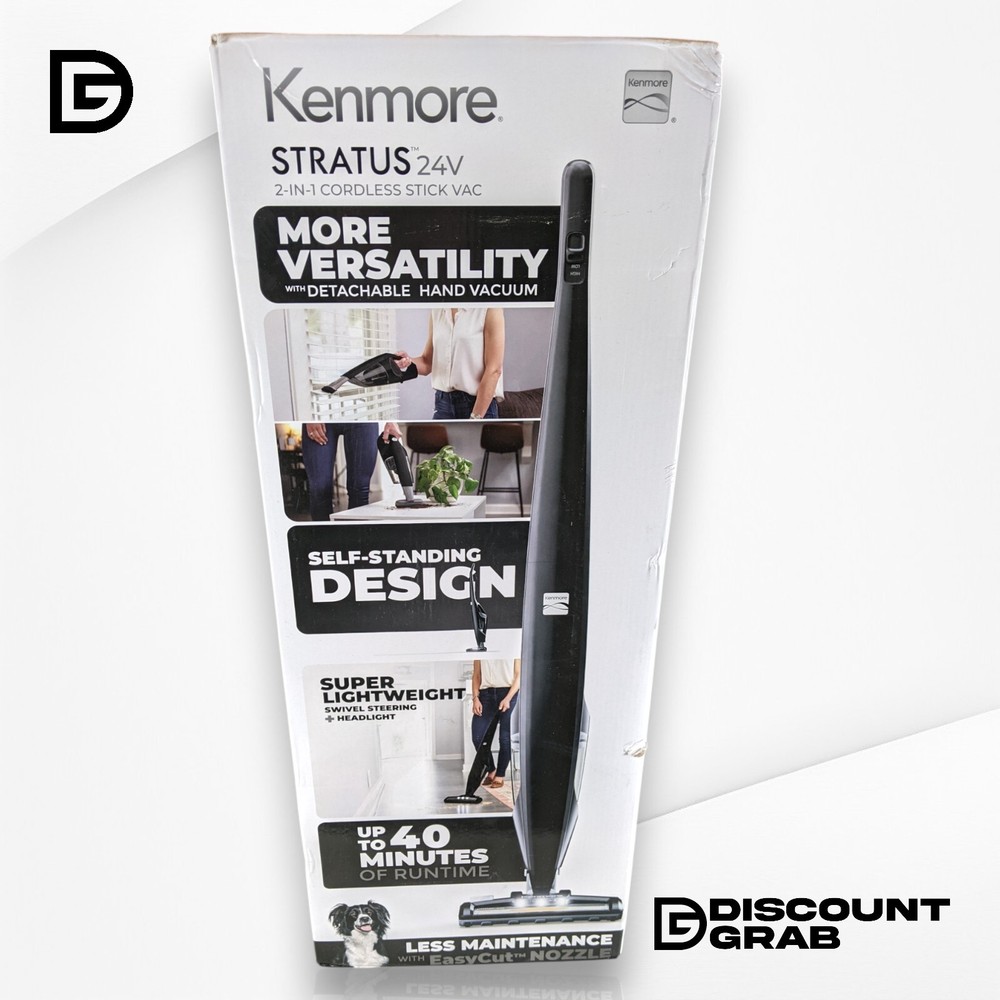 Kenmore Stratus 24V 2-in-1 Cordless Stick Vacuum Cleaner with Powerful Suction