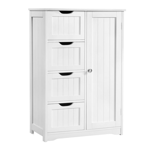 Freestanding Bathroom Floor Cabinet with 4 Drawers Storage Cupboard