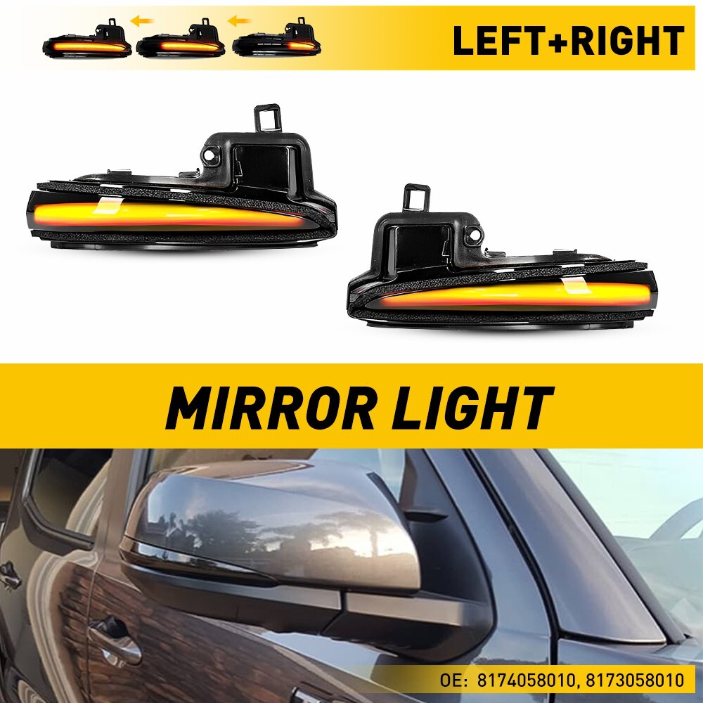 For 2016-2022 Tacoma Toyota Sequential LED Side Signal Mirror Turn Lights Smoked