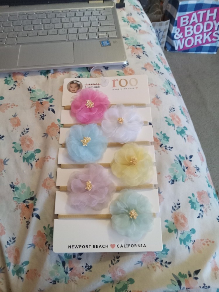 NWT Baby Girl Pastel Floral Headbands Set of 6 Coquette Style