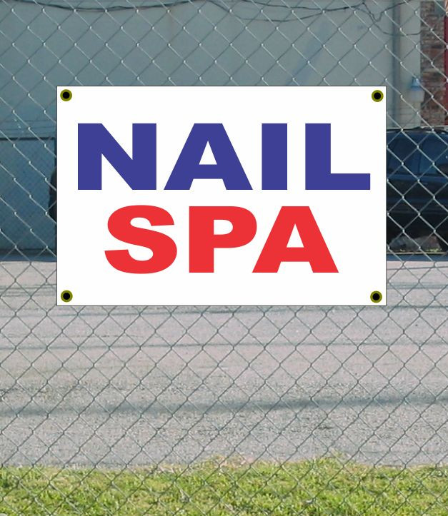 Red White & Blue Nail Spa Banner Sign New Discount Size & Price
