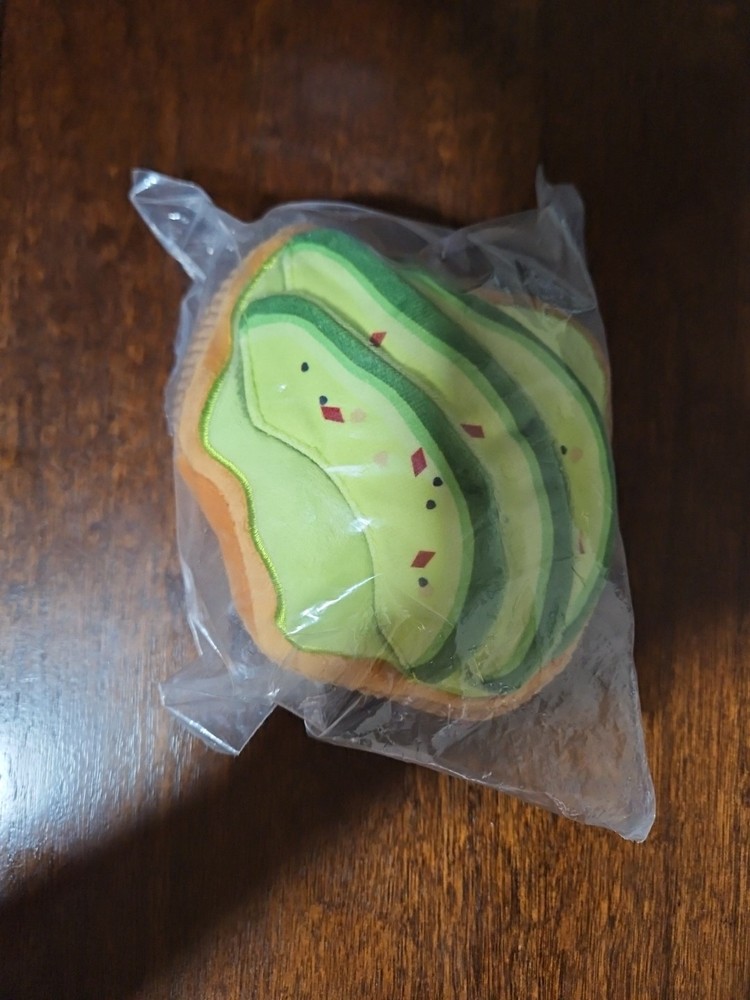 Funny Dog Plush Toy Avocado Toast Breakfast Squeaker Bark Pup Box Never Used NWT