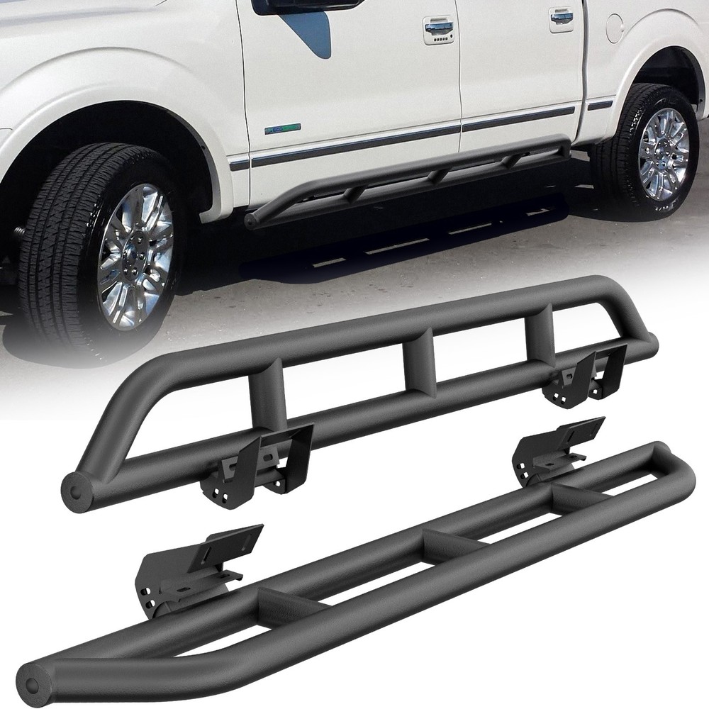 Side Step Running Boards Bolt-on Nerf Bar For 2009-2014 Ford F-150 SuperCrew Cab