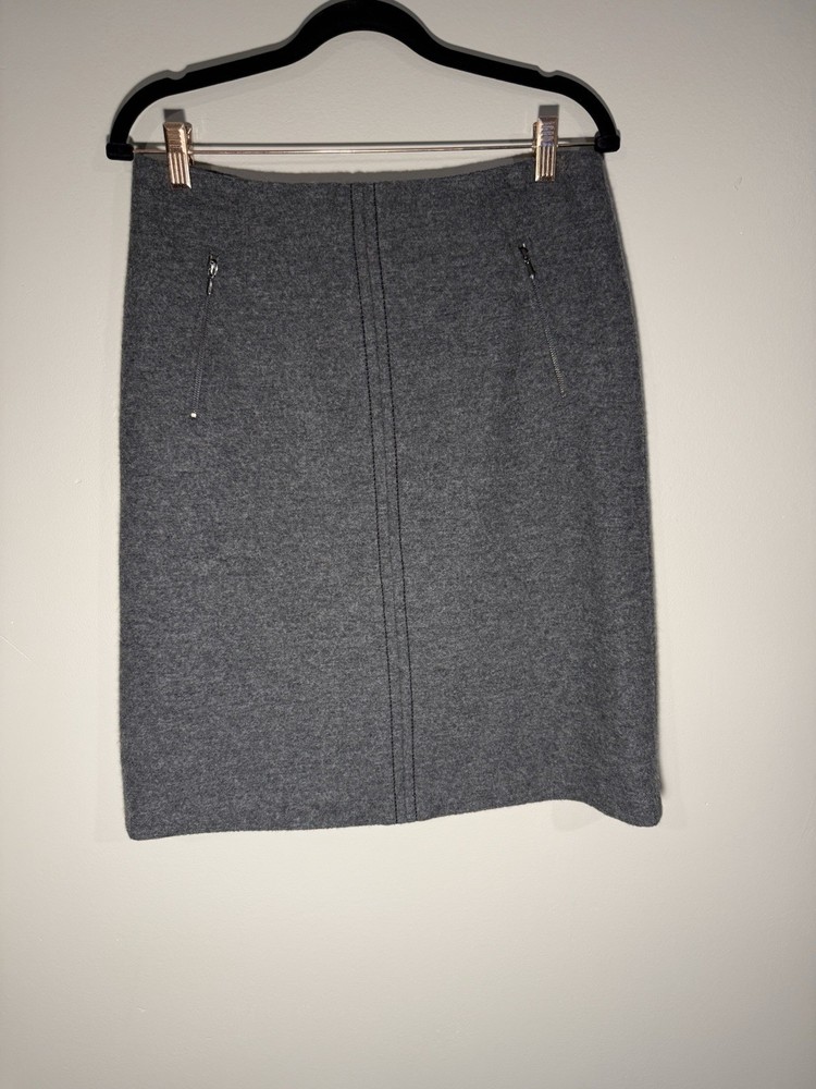 Peserico 100% Wool Pencil Skirt Gray Size 44 (US 10) Made in Italy