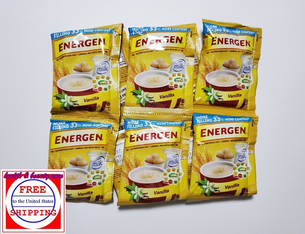 ENERGEN Vanilla Nutritious OAT-CEREAL mix with MILK 40 grams x 10 sachets