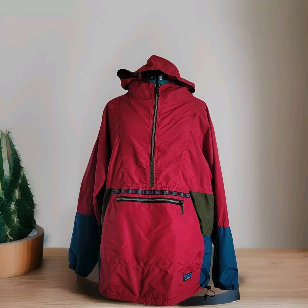 FLASH SALE!  LL Bean Hooded Anorak Aztec Colorblock Jacket Windbreaker NO SIZE-image
