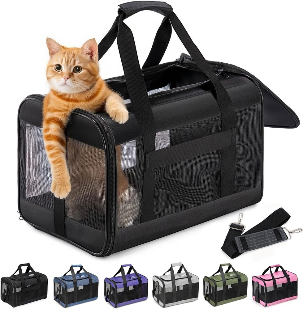 Cat Carrier Airline Approved, Soft-Sided Pet Transport for Cats Puppies