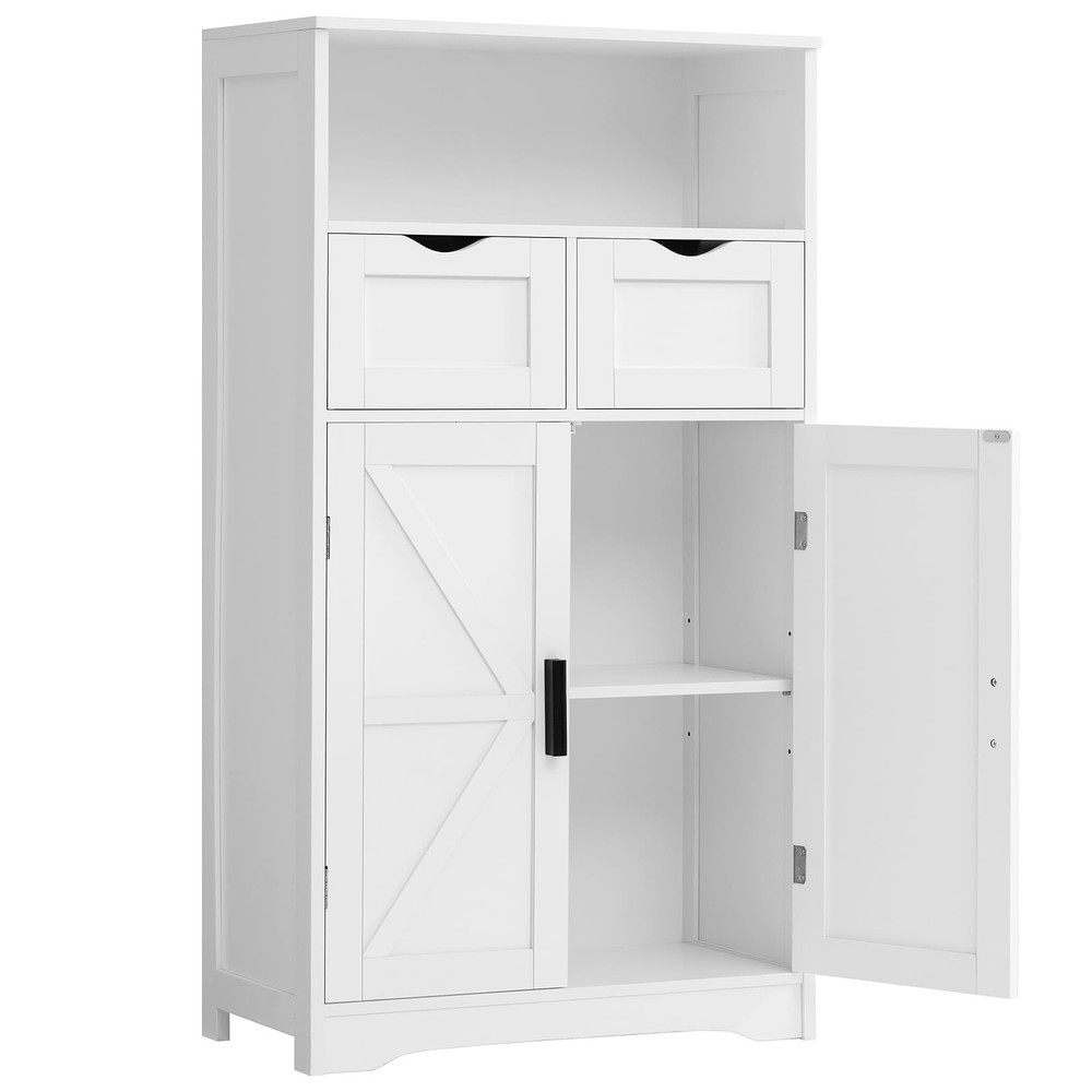 Adjustable Shelf Bathroom Storage Cabinet with 2 Doors and 2 Drawers
