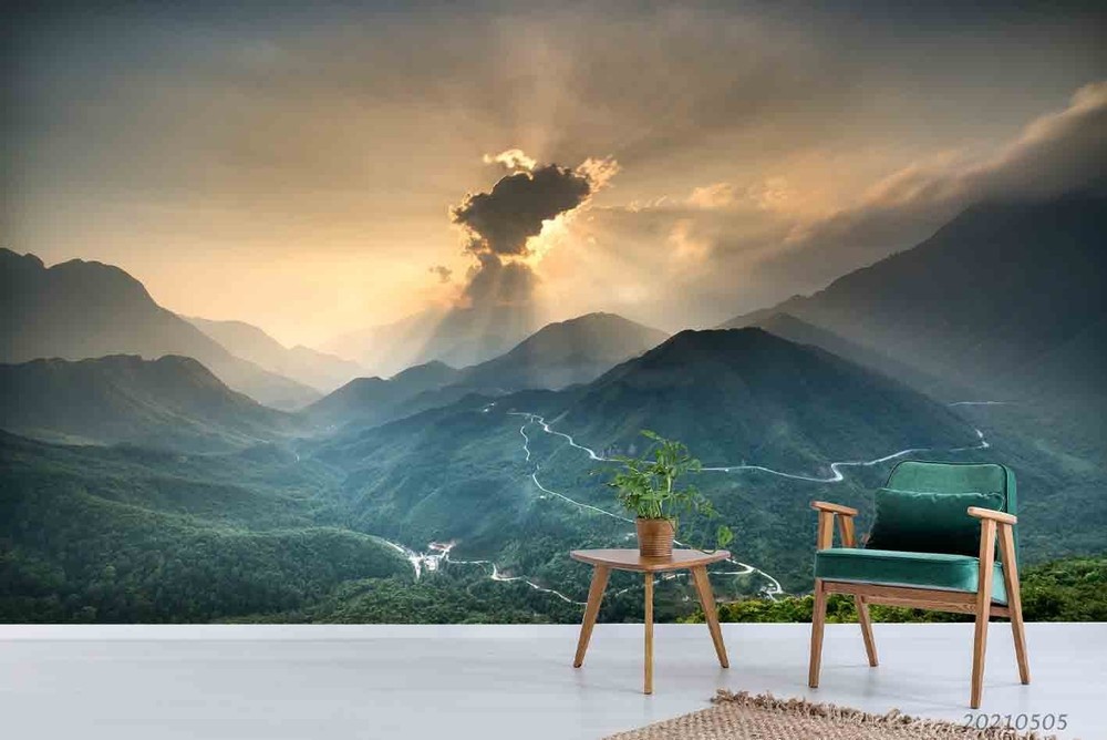 3D Mountain Forests Sunshine Landscape Wall Murals Wallpaper Murals Wall Sticker