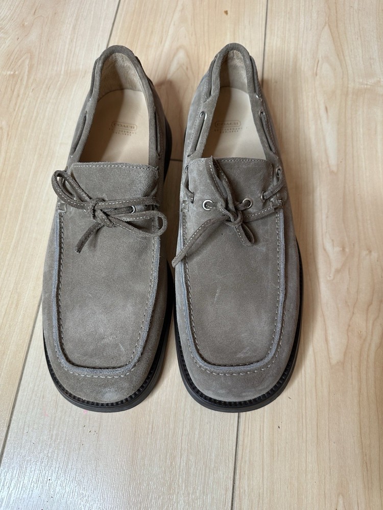Coach Shoes 11.5 Mens Suede Leather Tan Loafer Slip On Blanford Made Italy