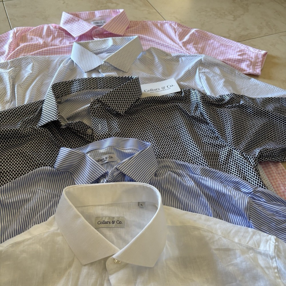 Collars & Co Shirt Mens Size XL Lot of 5 Dress Collar Polo NWOT Linen