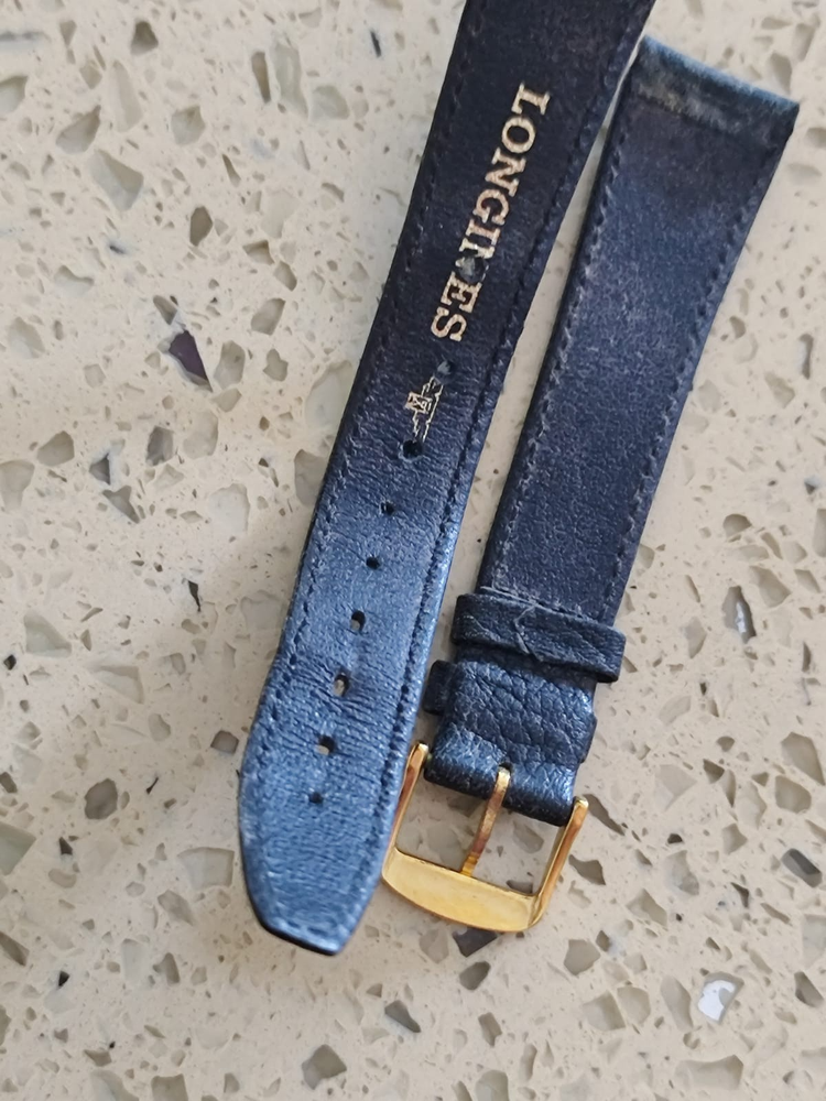 LONGINES  - 18 MM - - VINTAGE -WATCH STRAP -  / BAND Black Used