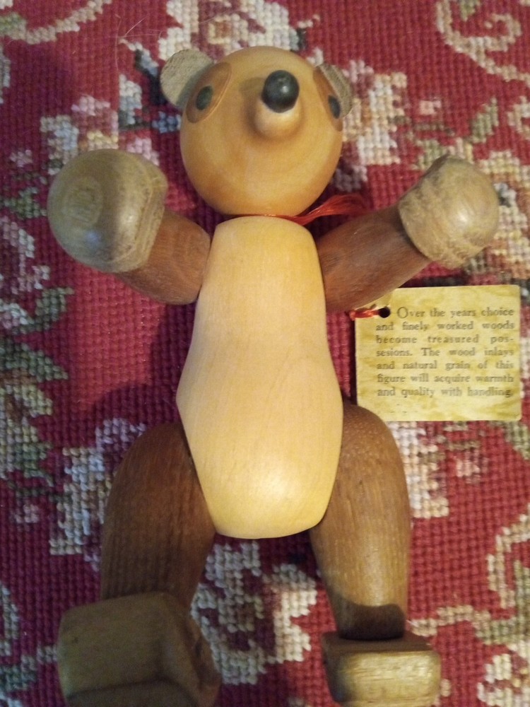 Vintage 1950 Schoolline Wooden Bear Japan Perfect  Condition