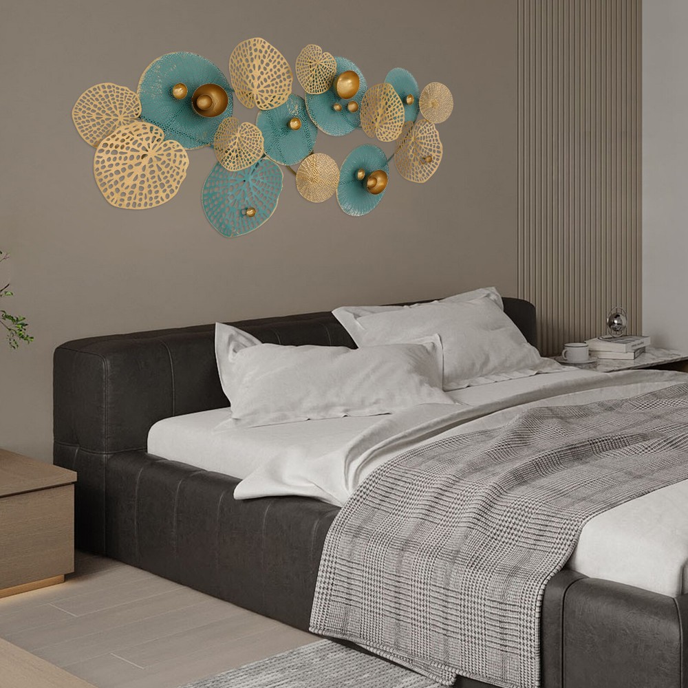 Luxury Large Lotus Leaf Metal Wall Decor Indoor Outdoor Metal Wall Art Sculpture