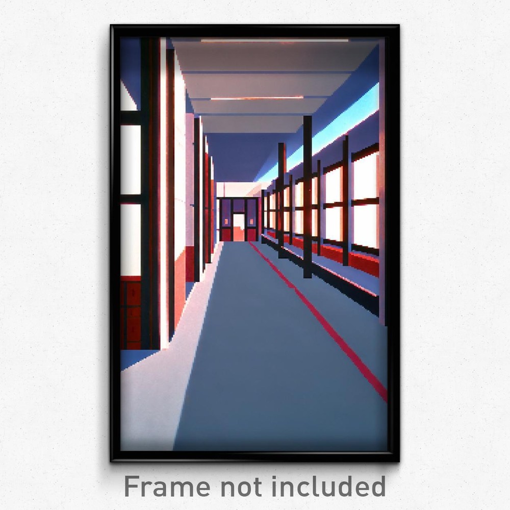 Pixel Art Poster - Simplistic Middle School (8 Bit Psychedelic Video Game Print)