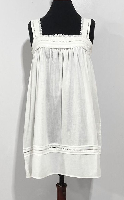SoieRose 100% Cotton Strappy Victorian Nightgown - SR-1012