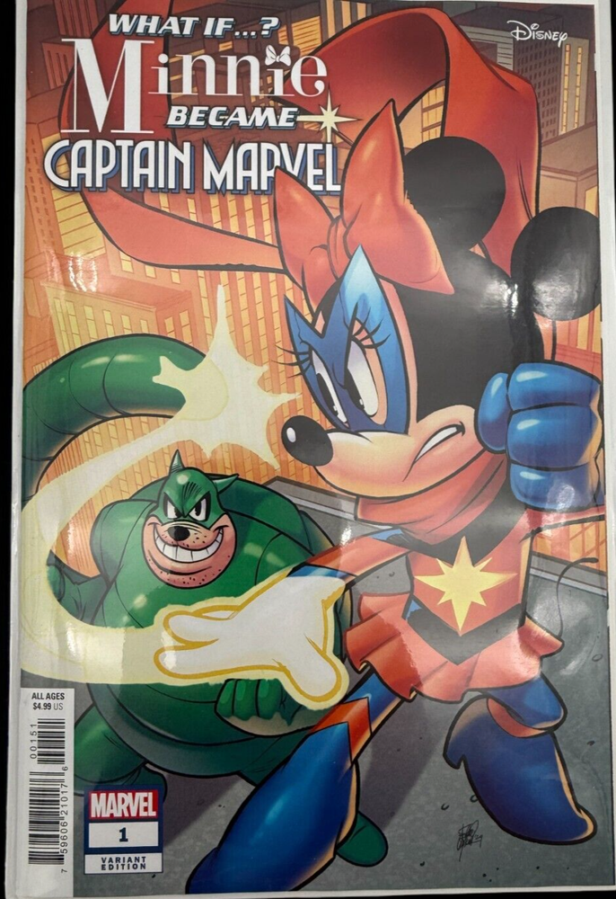 Minnie Mouse as Captain Marvel Variant Cover Disney Marvel Comics