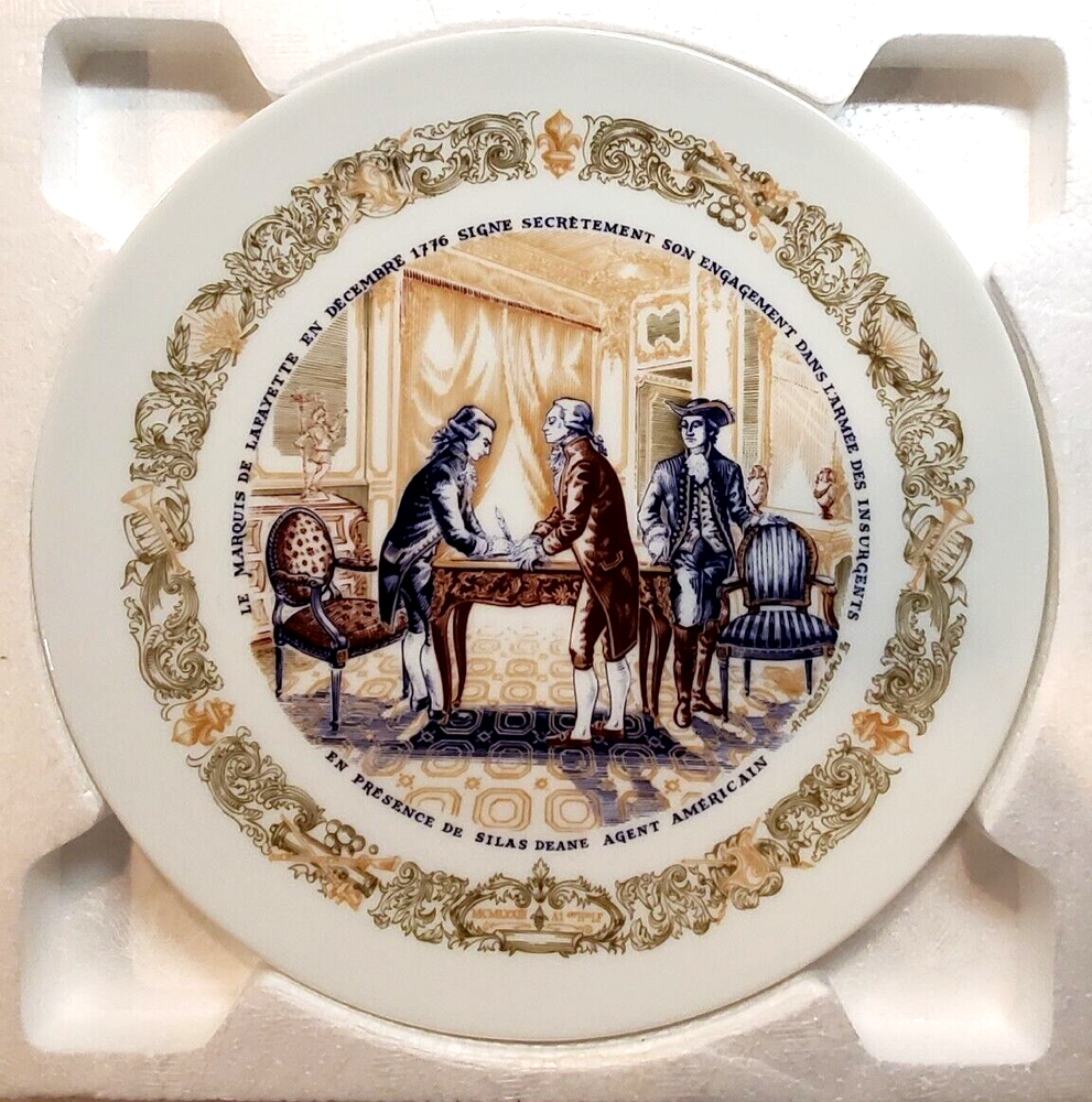 D'Arceau Limoges France Marquis De Lafayette Le Patrimoine Decorative Plate with Original Box