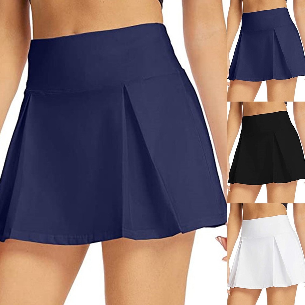 School Girl Skirts Women Tennis Skirts Inner Shorts Elastic Sports Golf Skorts