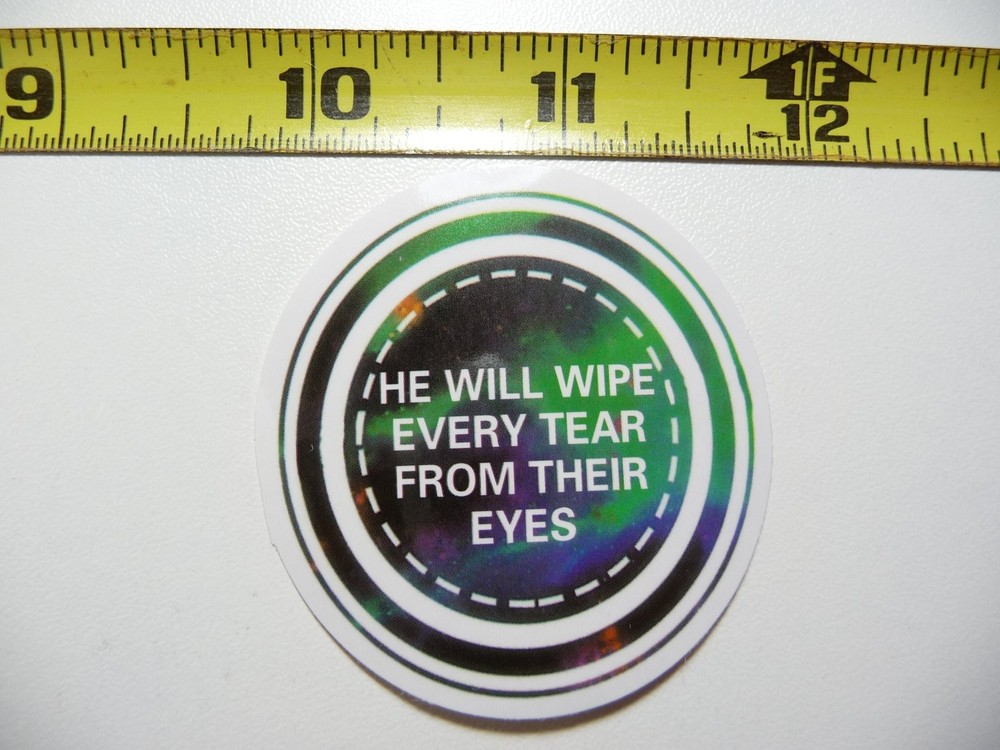 Christian Faith Decal Sticker - He Wipes Every Tear Away