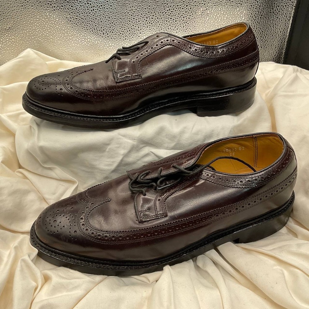 Florsheim Royal Imperial 96624 Kenmoor Long Wing Brogue Brown Size 9.5D Lace Up