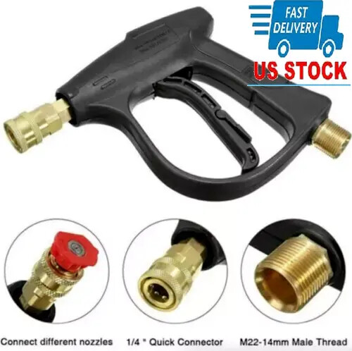 1/4 Inch 4000 PSI Pressure Washer Gun with Foam Spray Wand and 5 Nozzles for Car Wash