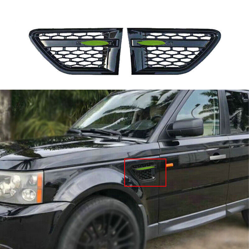Front Body Side Vent Fender Cover Trim For Range Rover Sport 06-2013 Gloss Black