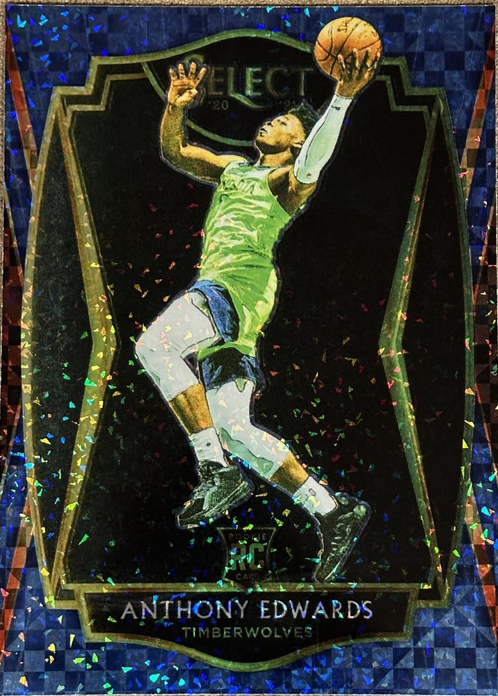 2020-21 Panini Select Anthony Edwards Premier Level Blue Rookie Large Poster