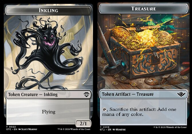 MTG Inkling (0022) // Treasure (0018) Double-sided Token NM-Mint Commander: Outl