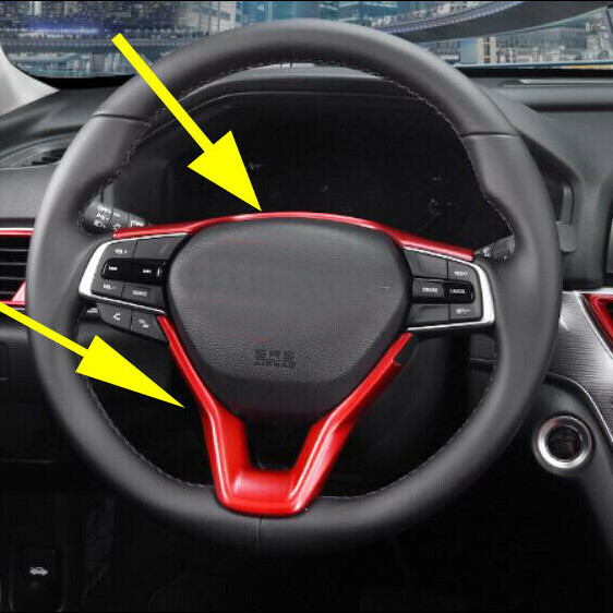 Steering Wheel Trim 2pcs ABS Red For Honda Accord 2018-2021
