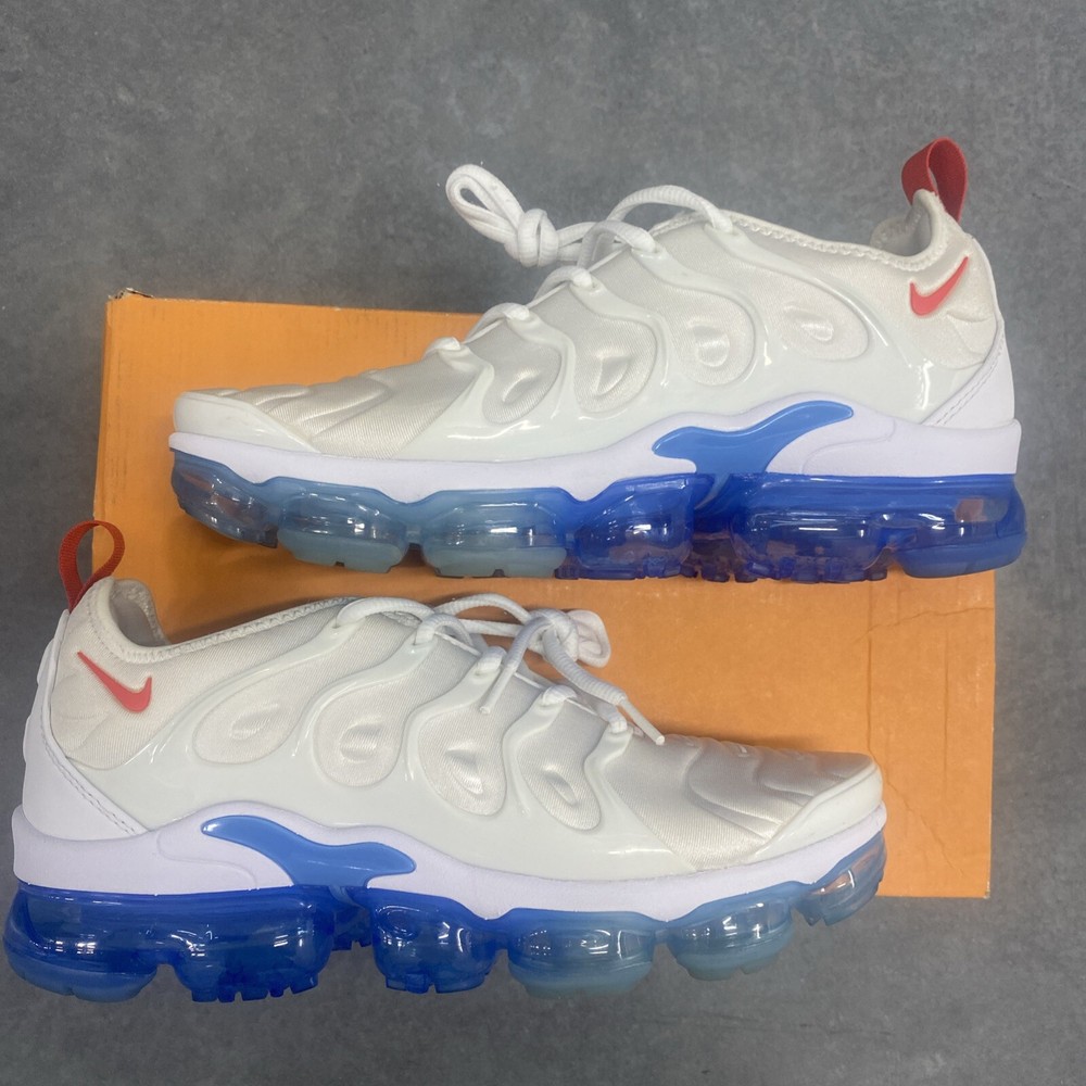 Nike Air Vapormax Plus Men Size 8 White Blue Excellent Condition