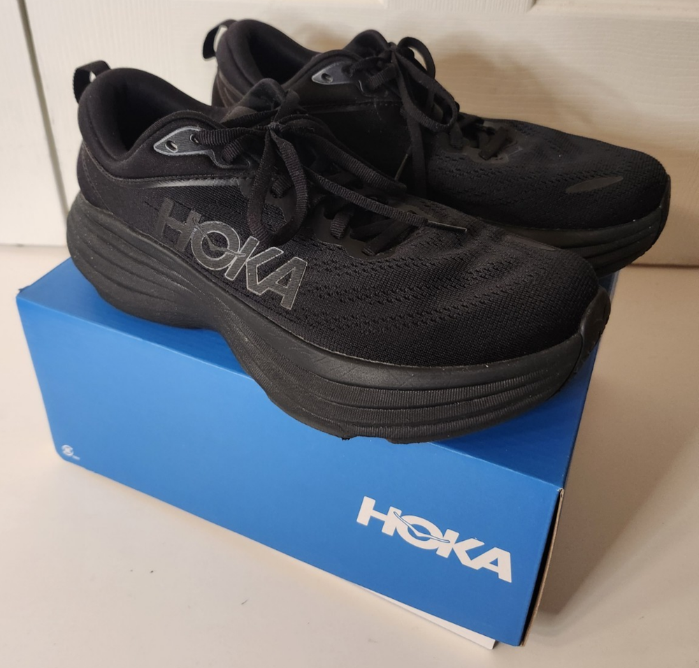 Hoka Bondi 8 Men's Size US 8B Black Running Shoes
