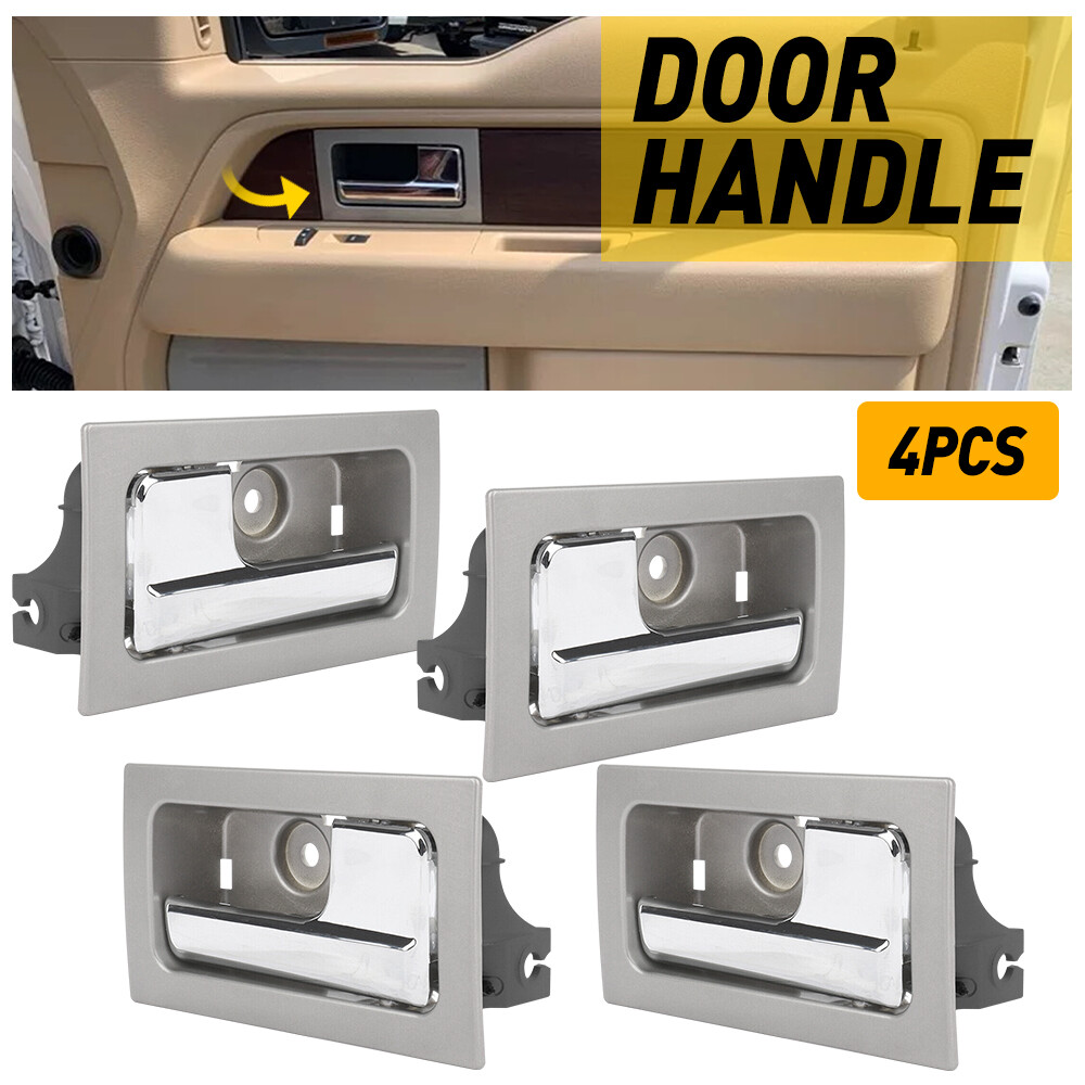4X Left & Right Interior Door Handle Front & Rear For 2009-2014 Ford F150 Silver