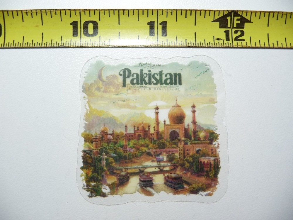 Colorful Pakistan Mosque Sticker Decal for Travel and Vacations