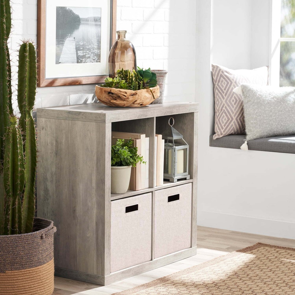 Better Homes & Gardens Rustic Gray 4-Cube Storage Organizer