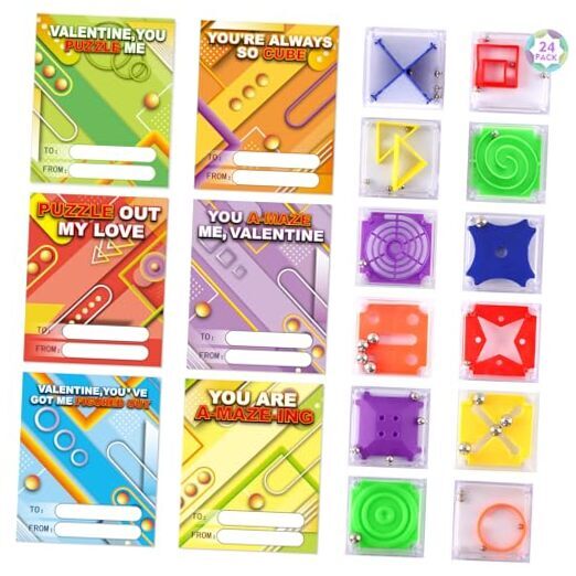 Valentines Day Cards For Kids,Valentines Greeting Cards With Balance IQ Maze