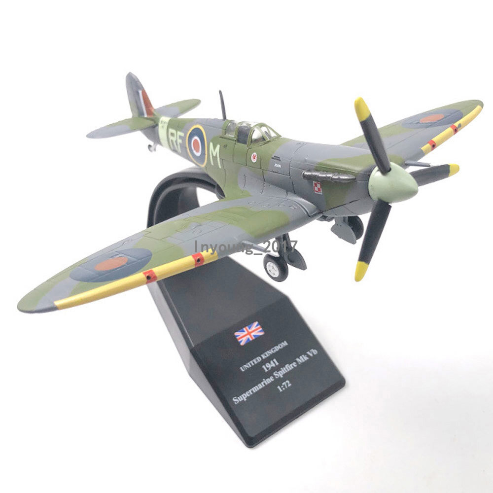 1:72 1941 WWII Spitfire MK.VB Fighter Model Diecast Military Airplane Models